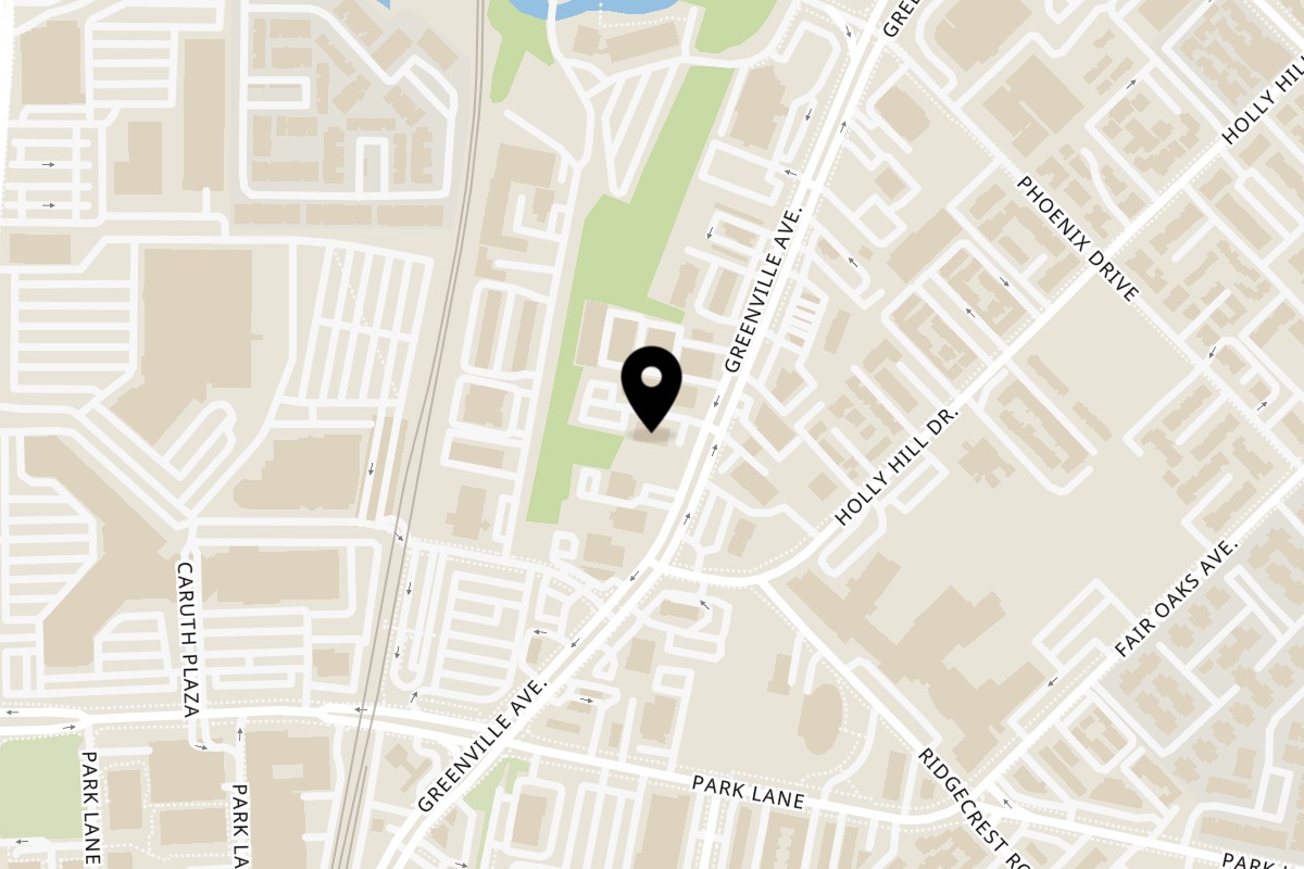 Map showing the location of Roma's Pizza & Italian Restaurant on 7033 Greenville Ave in Dallas
